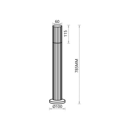 Lampadaire extérieur VERTICAL 1xGU10/8W/230V IP44 noir