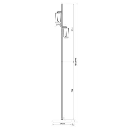 Lampadaire FLEUR 2xGU10/8W/230V noir