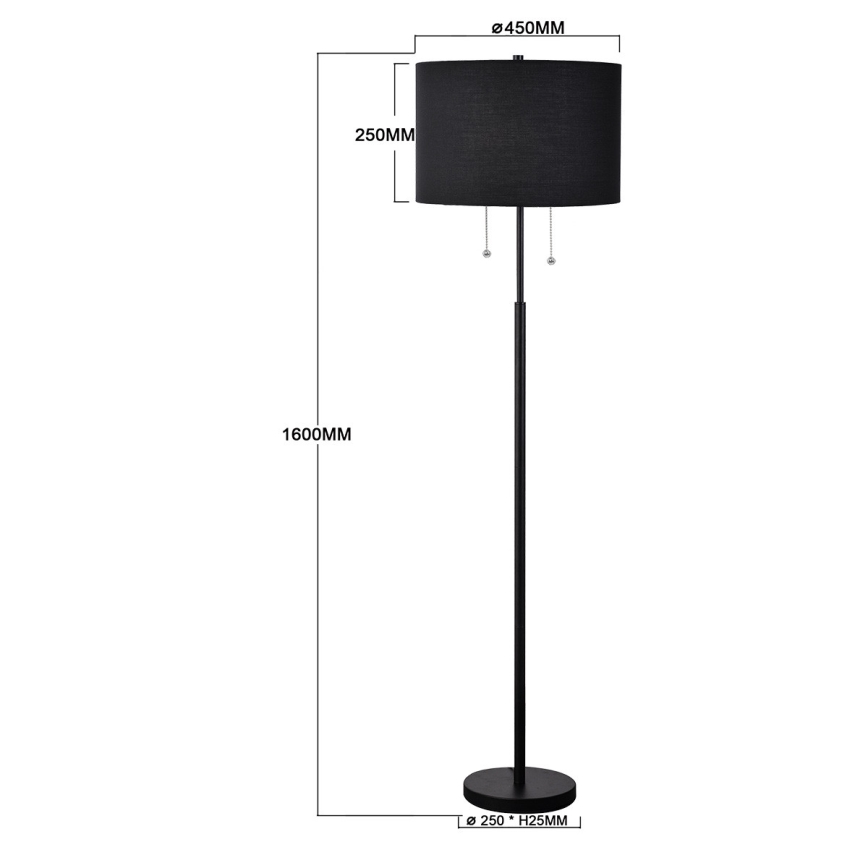 Lampadaire FOGO 2xE27/15W/230V noir