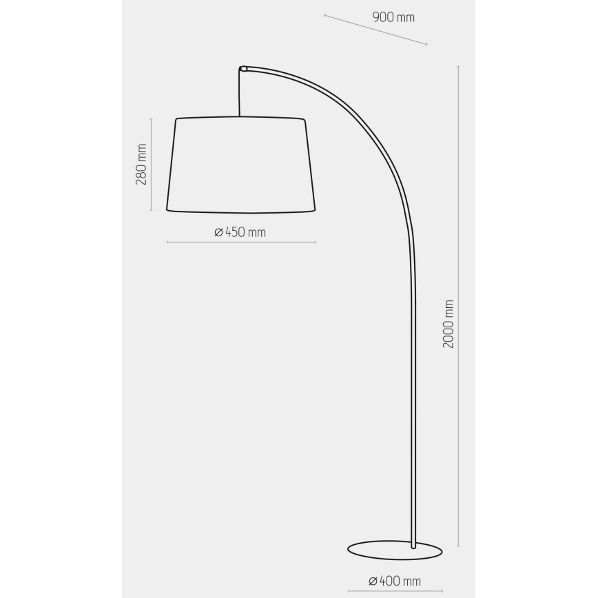 Lampadaire HANG 1xE27/25W/230V noir