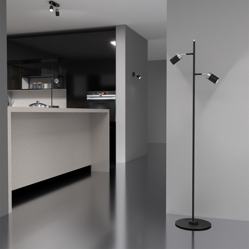 Lampadaire JOKER 2xGU10/25W/230V noir/chrome brillant