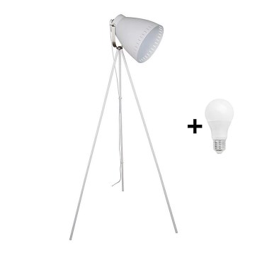 Lampadaire LED 1xE27/10W/230V blanc 145cm