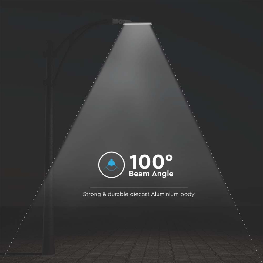 Lampadaire LED de rue avec capteur, puce SAMSUNG LED/30W/230V 6500K IP65