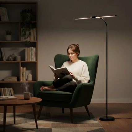 Lampadaire LED dimmable TEILO LED/14W/230V 3000/4000/6000K noir