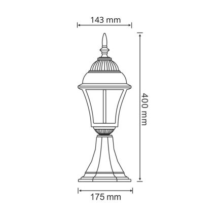 Lampadaire LED extérieur PARIS 2 1xE27/4,9W/230V