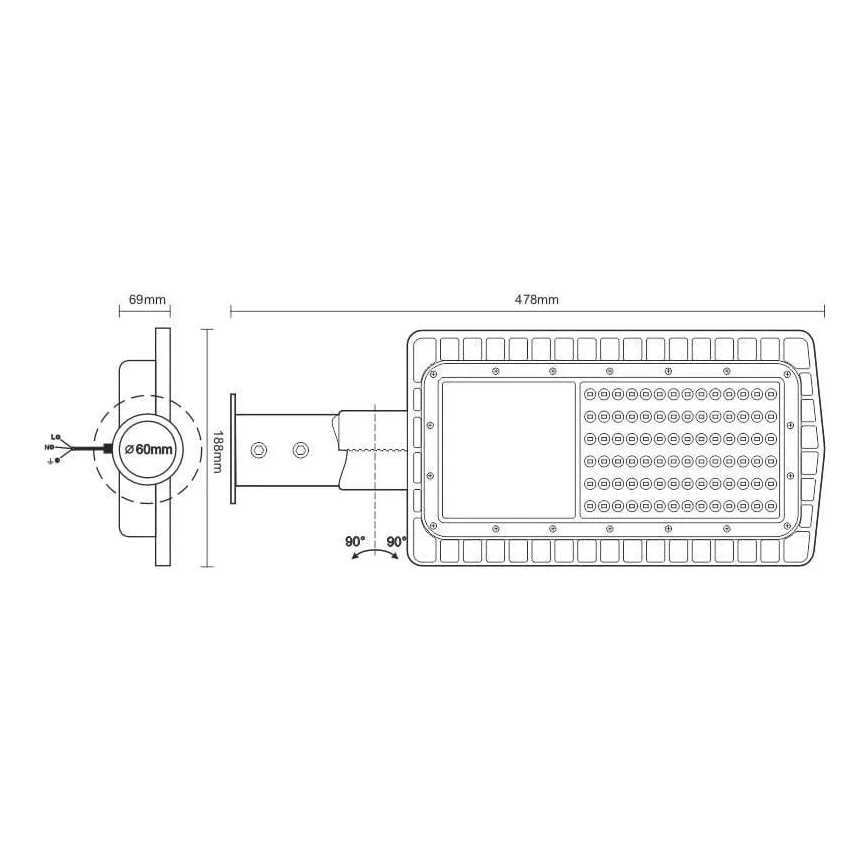 Lampadaire LED LED/30W/230V 2700K IP65