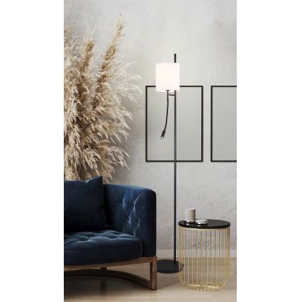 Lampadaire LED TOKYO 1xE27/40W/230V + LED/3W noir/blanc