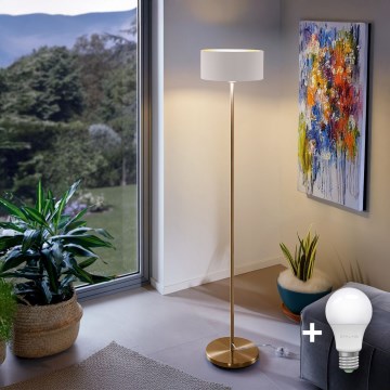 Lampadaire LED TUNJA 1xE27/20W/230V Ø 30 cm doré/blanc