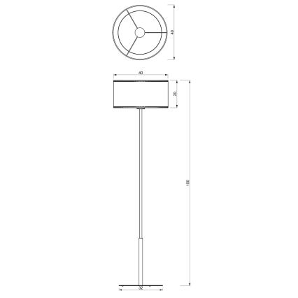 Lampadaire LOFT SHADE 1xE27/60W/230V noir