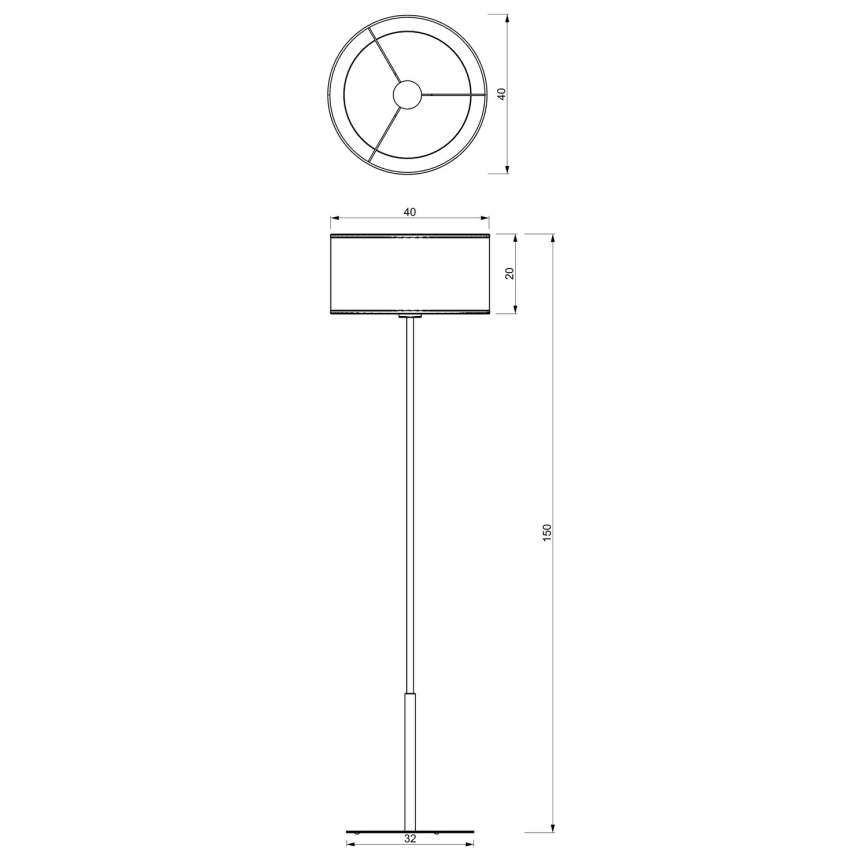 Lampadaire LOFT SHADE 1xE27/60W/230V noir
