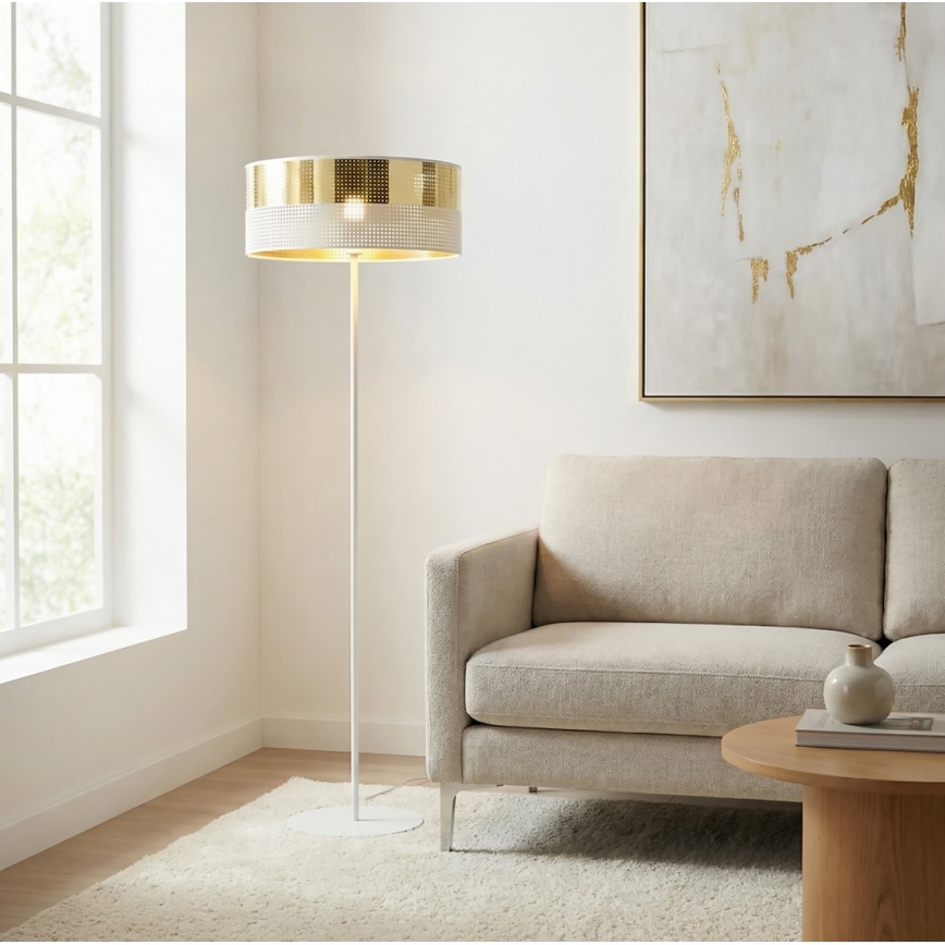 Lampadaire LUX 1xE27/15W/230V blanc/doré