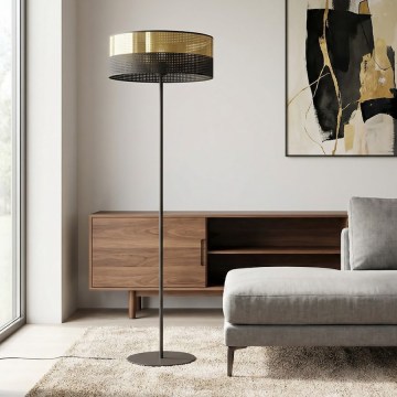 Lampadaire LUX 1xE27/15W/230V noir/doré