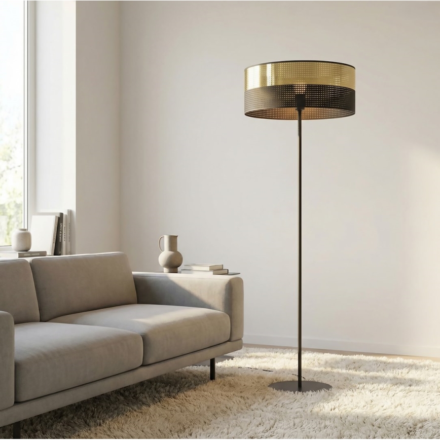 Lampadaire LUX 1xE27/15W/230V noir/doré