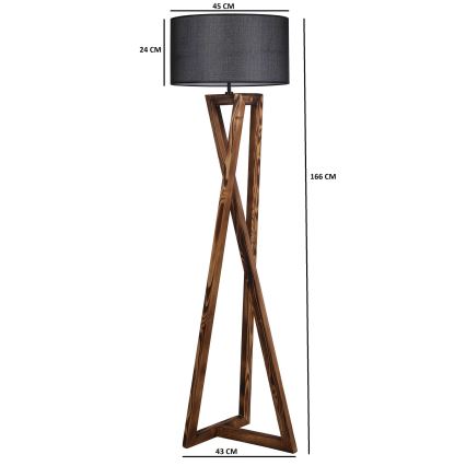 Lampadaire MACKA 1xE27/60W/230V noir/marron