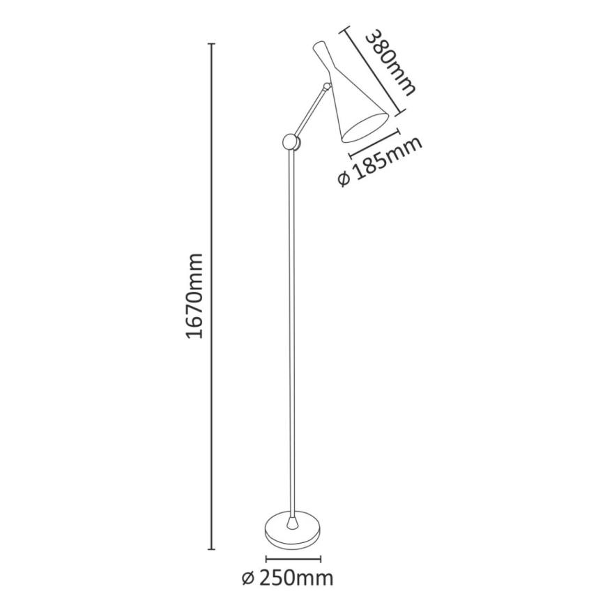 Lampadaire MODERN 1xE27/20W/230V noir