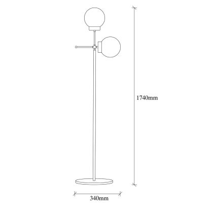 Lampadaire MUDONI 2xE27/40W/230V