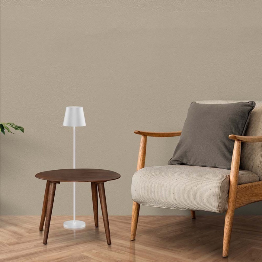 Lampadaire rechargeable à intensité variable 3en1 LED/4W/5V 4400 mAh 3000K IP54 blanc