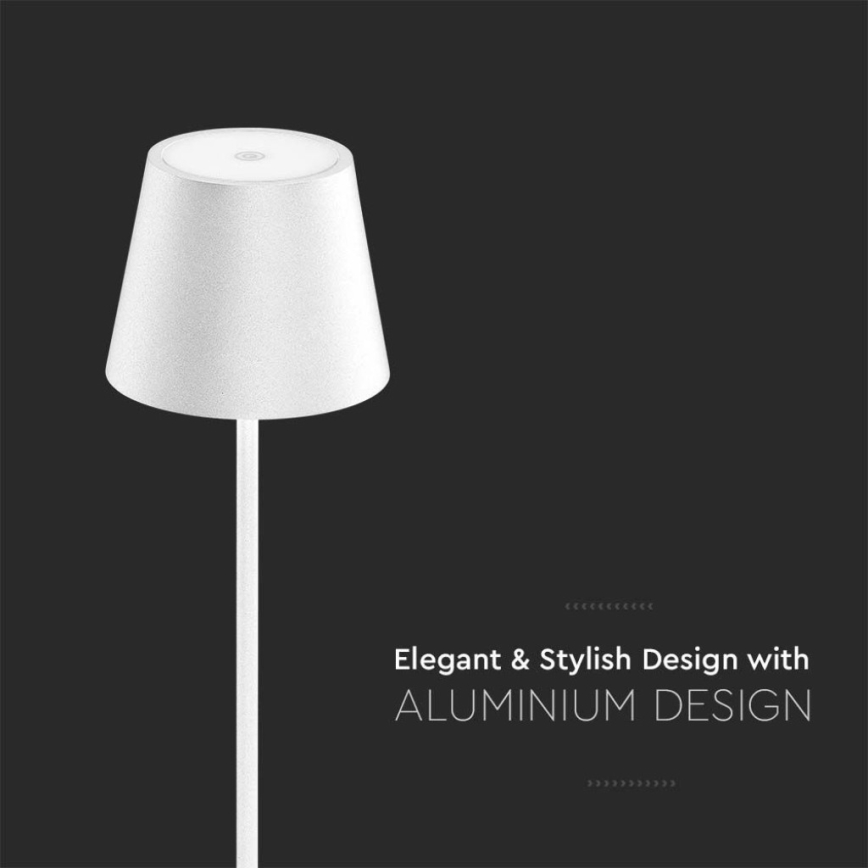 Lampadaire rechargeable à intensité variable 3en1 LED/4W/5V 4400 mAh 3000K IP54 blanc