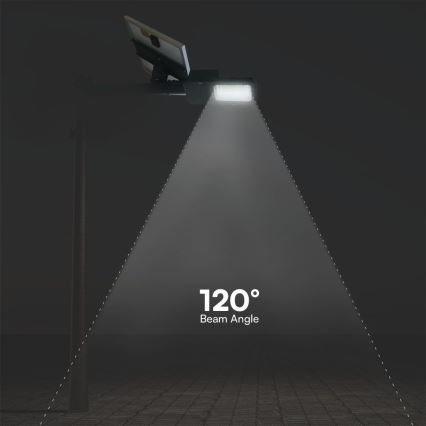 Lampadaire solaire à intensité variable HYBRID LED/50W/230V 4000K IP65 50000 mAh + Télécommande