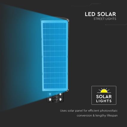 Lampe solaire à intensité variable avec détecteur de mouvement et de crépuscule LED/12W/3,2V 6000K IP65 10000 mAh noir + Télécommande