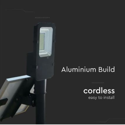 Lampadaire solaire à intensité variable LED/50W/6,4V 4000K IP65 50000 mAh + Télécommande