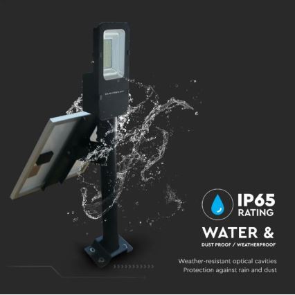 Lampadaire solaire à intensité variable LED/50W/6,4V 4000K IP65 50000 mAh + Télécommande
