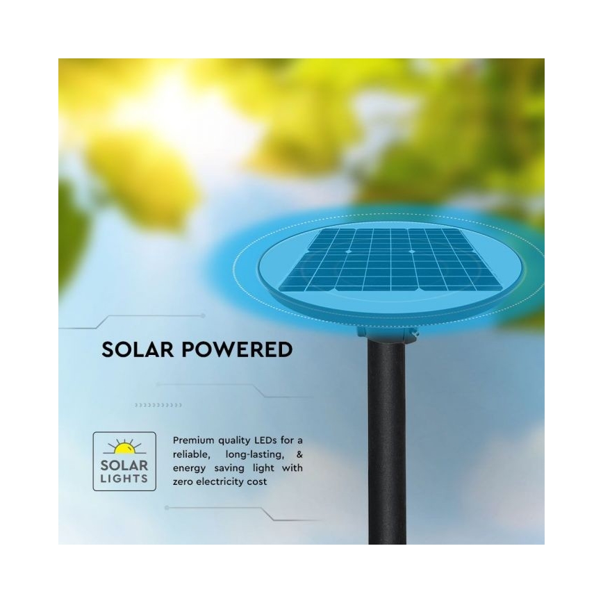 Lampadaire solaire avec détecteur LED/10W/3,2V IP65 4000K 15000 mAh + Télécommande