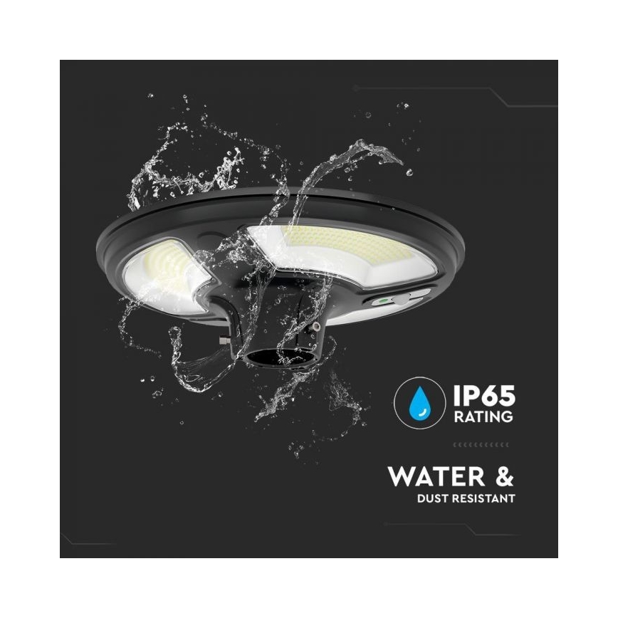 Lampadaire solaire avec détecteur LED/10W/3,2V IP65 4000K 15000 mAh + Télécommande