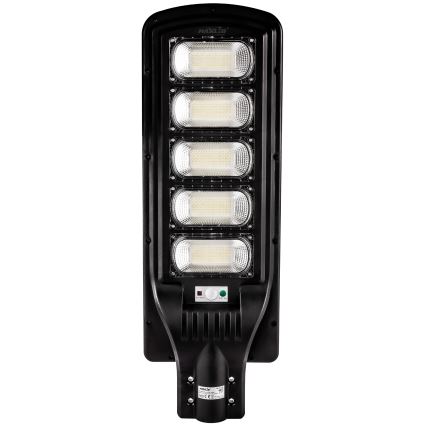 Lampadaire solaire à intensité variable avec détecteur LED/300W/6V 16500 mAh 6500K IP65 noir + Télécommande