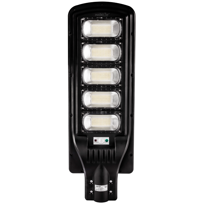 Lampadaire solaire à intensité variable avec détecteur LED/300W/6V 16500 mAh 6500K IP65 noir + Télécommande