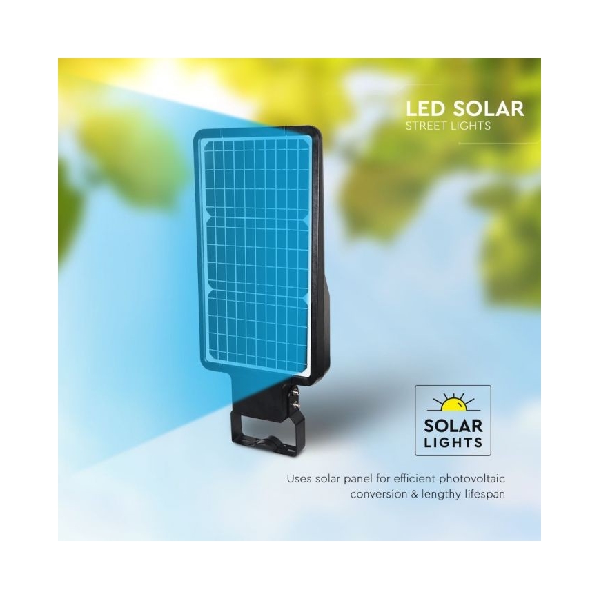 Lampadaire solaire avec détecteur LED/40W/9,6V IP65 4000K + Télécommande