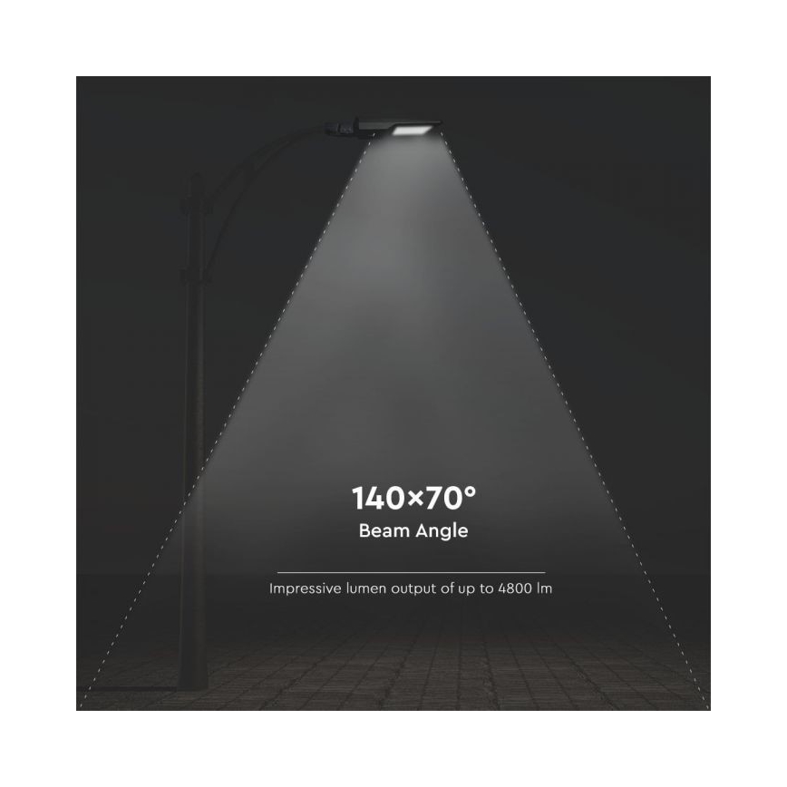 Lampadaire solaire avec détecteur LED/40W/9,6V IP65 4000K + Télécommande