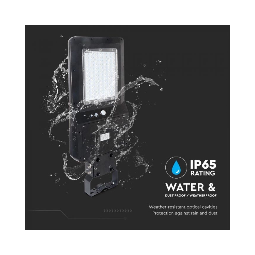 Lampadaire solaire avec détecteur LED/40W/9,6V IP65 4000K + Télécommande