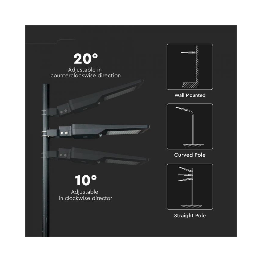 Lampadaire solaire avec détecteur LED/40W/9,6V IP65 4000K + Télécommande