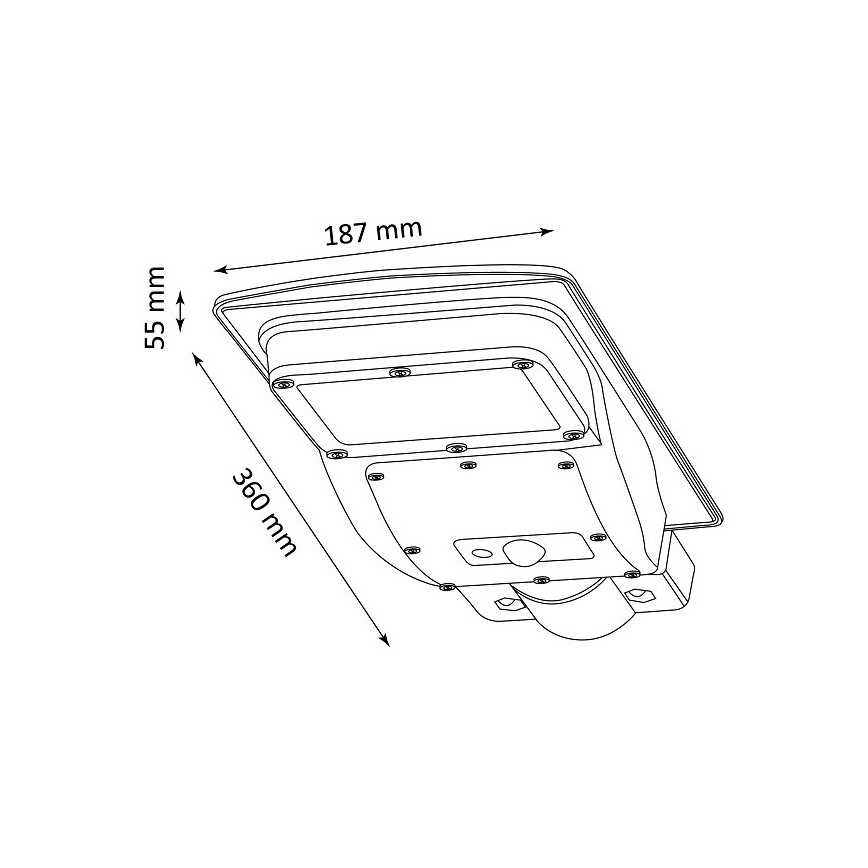 Lampadaire solaire avec détecteur STREET LED/3W/3,2V 5000 mAh IP65 + Télécommande