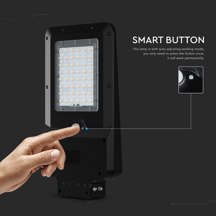 Lampadaire solaire de rue avec détecteur LED/20W/7,4V IP65 5400 mAh