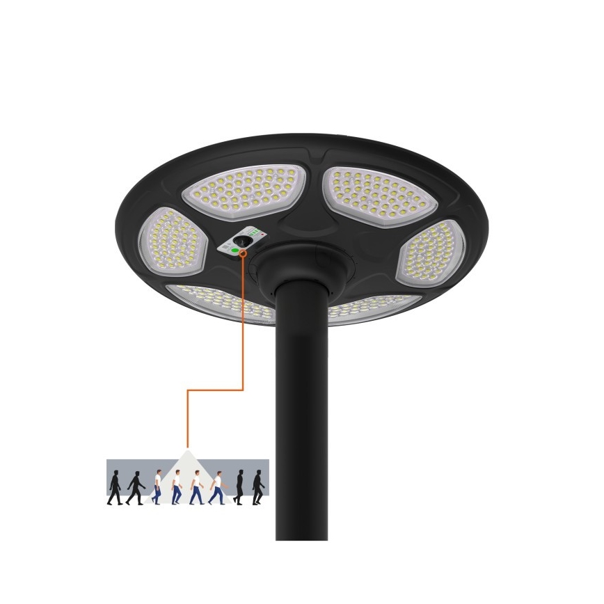 Lampadaire solaire LED avec capteur SOLSUMI LED/25W/3,2V IP54 25000 mAh + télécommande