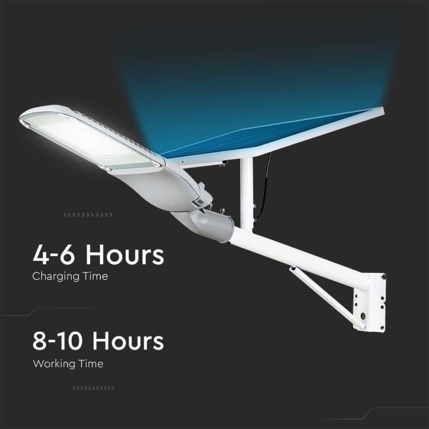 Lampadaire solaire à intensité variable SAMSUNG CHIP LED/50W/6,4V 4000K IP65 30000 mAh + Télécommande