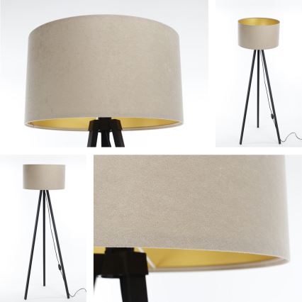 Lampadaire STANDART 1xE27/60W/230V beige/wengé