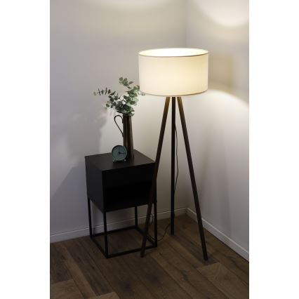 Lampadaire STANDART 1xE27/60W/230V crème/wengé