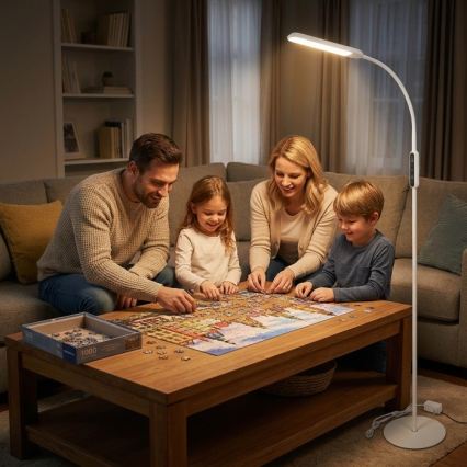 Lampadaire LED dimmable TEILO LED/10W/230V 3000/4000/6500K blanc + télécommande