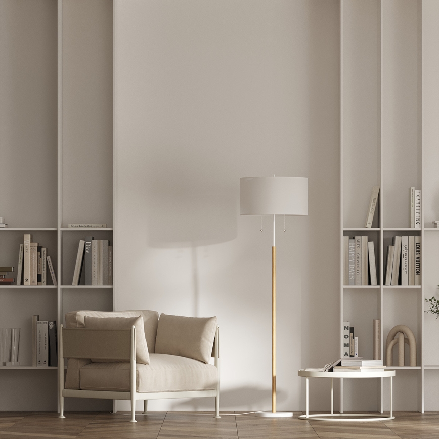 Lampadaire sur pied FOGO 2xE27/15W/230V blanc/beige