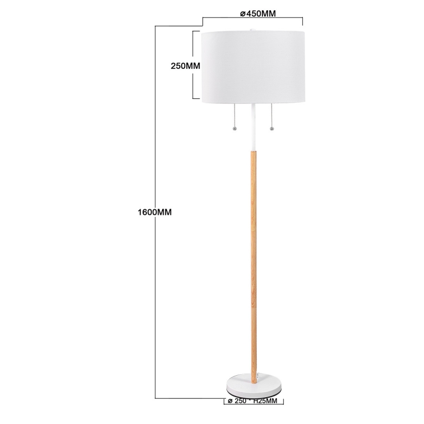 Lampadaire sur pied FOGO 2xE27/15W/230V blanc/beige
