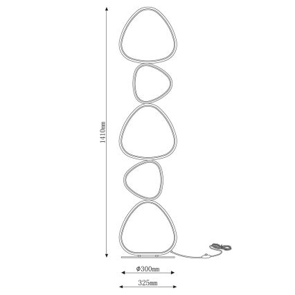 Lampadaire sur pied LED PETRA LED/48W/230V noir