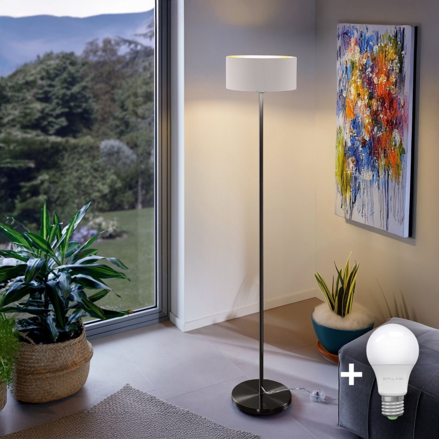 Lampadaire sur pied LED TUNJA 1xE27/20W/230V Ø 30 cm noir/blanc