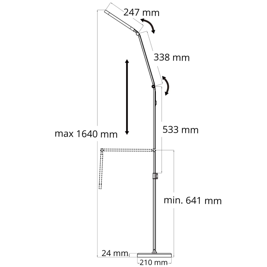Lampadaire tactile à intensité variable FERRARA LED/13W/230V 3000/4000/6000K blanc
