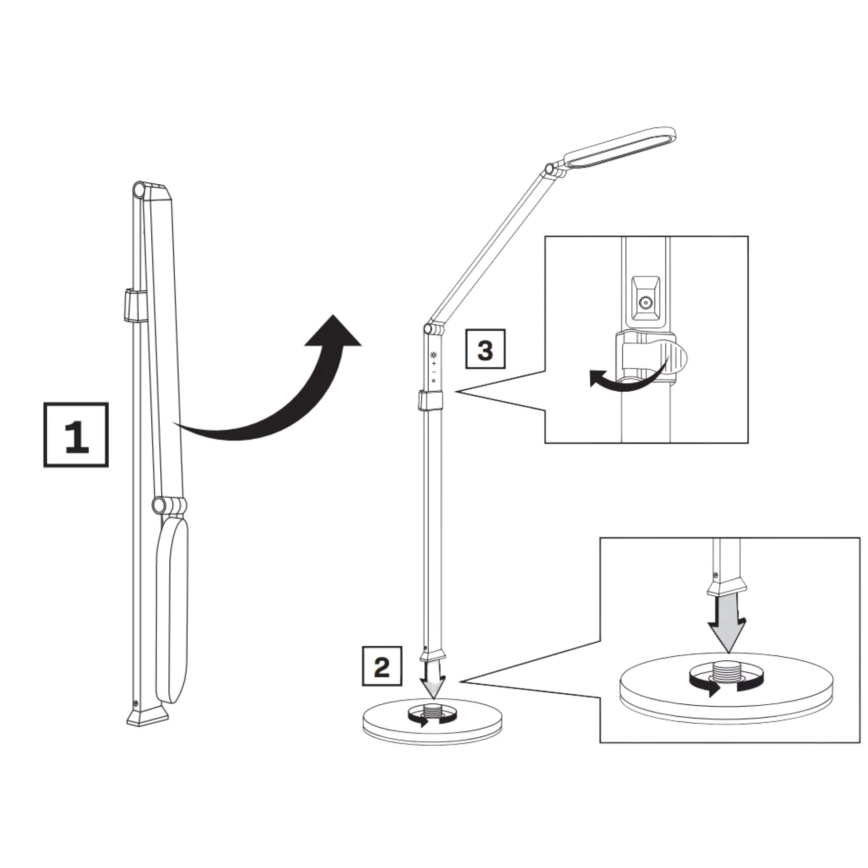 Lampadaire tactile à intensité variable FERRARA LED/13W/230V 3000/4000/6000K blanc