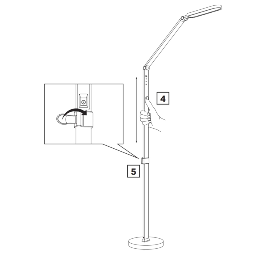 Lampadaire tactile à intensité variable FERRARA LED/13W/230V 3000/4000/6000K blanc