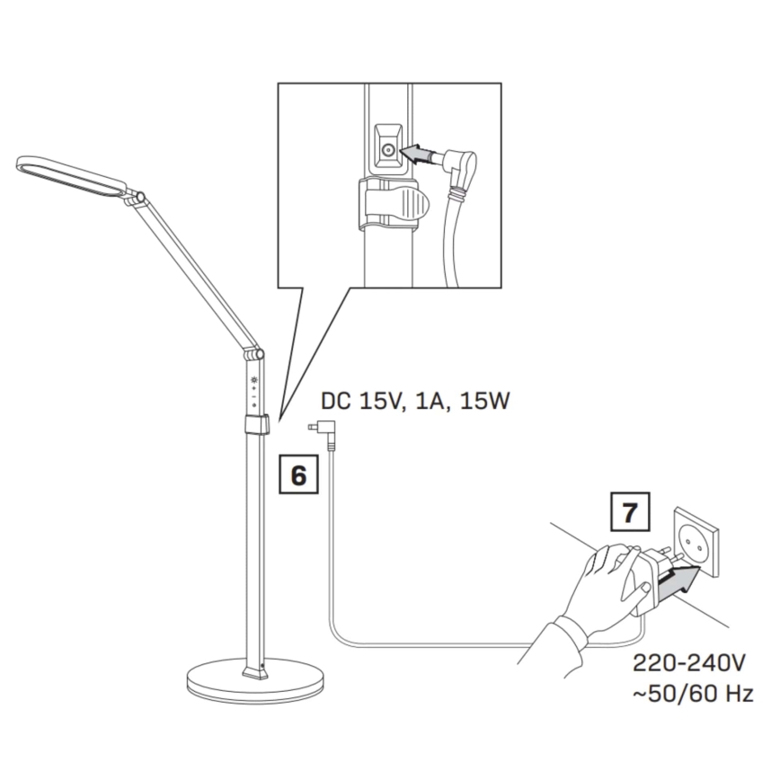 Lampadaire tactile à intensité variable FERRARA LED/13W/230V 3000/4000/6000K blanc