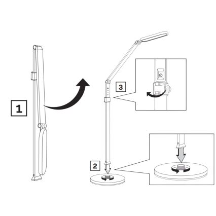 Lampadaire tactile à intensité variable FERRARA LED/13W/230V 3000/4000/6000K noir